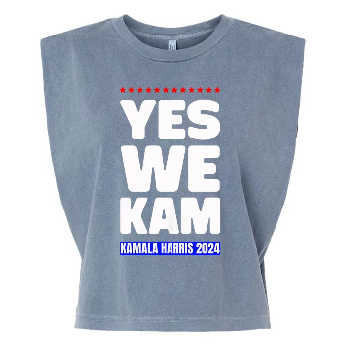 Kamala Harris Yes We Kam! For Us President 2024 Garment-Dyed Women's Muscle Tee