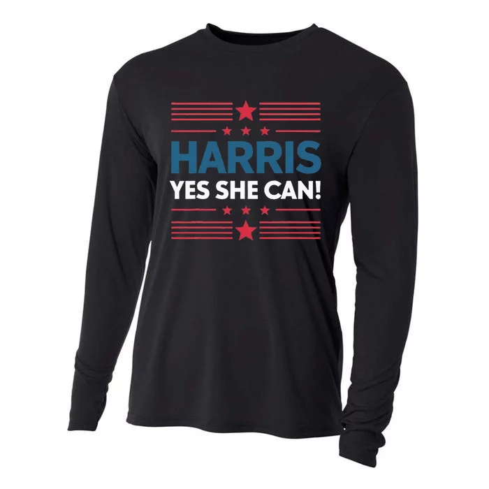 Kamala Harris Yes She Can Cooling Performance Long Sleeve Crew