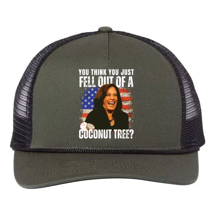 Kamala Harris You Think You Just Fell Out Of A Coconut Tree Retro Rope Trucker Hat Cap