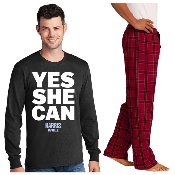 Kamala Harris Yes She Can Harris Walz Long Sleeve Pajama Set