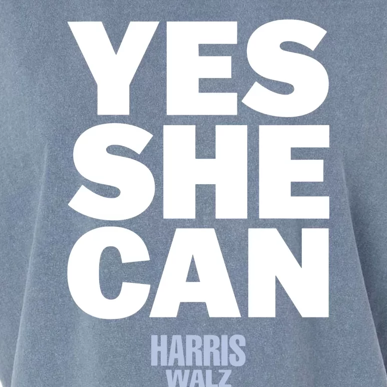 Kamala Harris Yes She Can Harris Walz Garment-Dyed Women's Muscle Tee