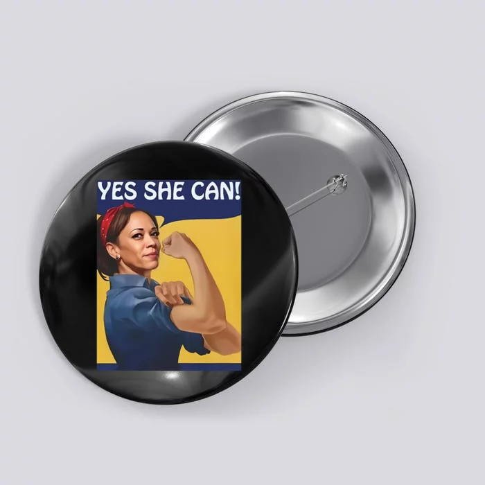 Kamala Harris Yes She Can Button