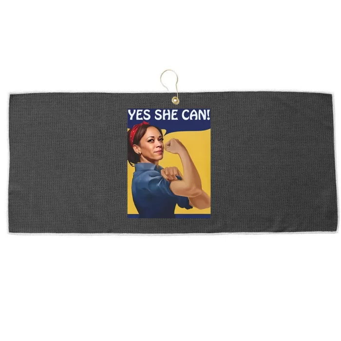 Kamala Harris Yes She Can Large Microfiber Waffle Golf Towel