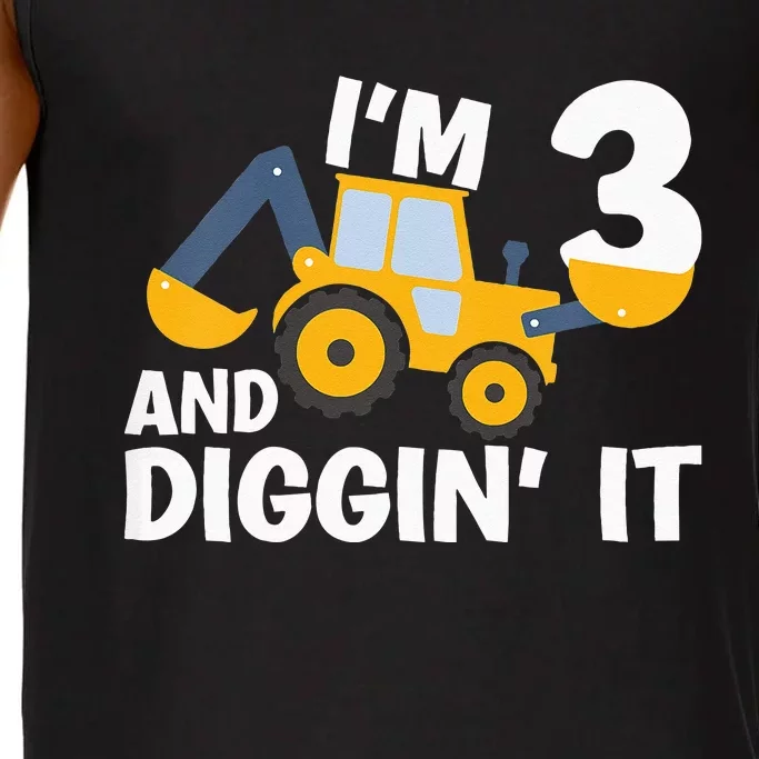 Kids Im 3 And Digging It Construction Excavator 3rd Birthday Comfort Colors® Tank Top