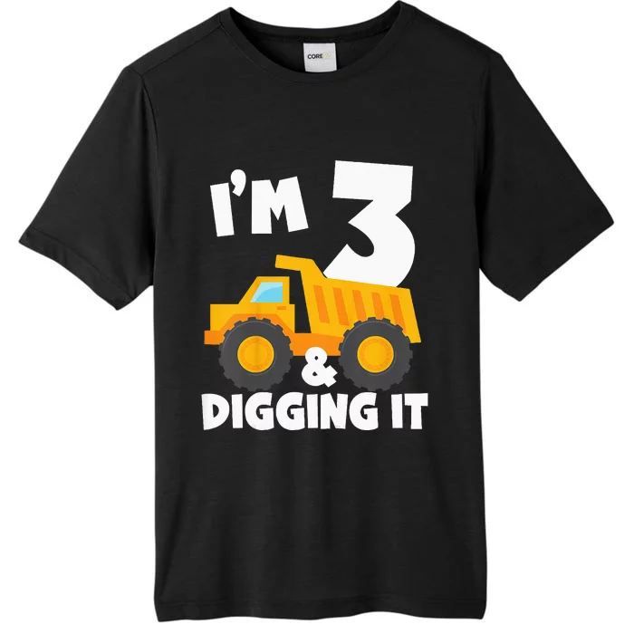 Kids Im 3 And Digging It 3rd Birthday Construction Truck ChromaSoft Performance T-Shirt