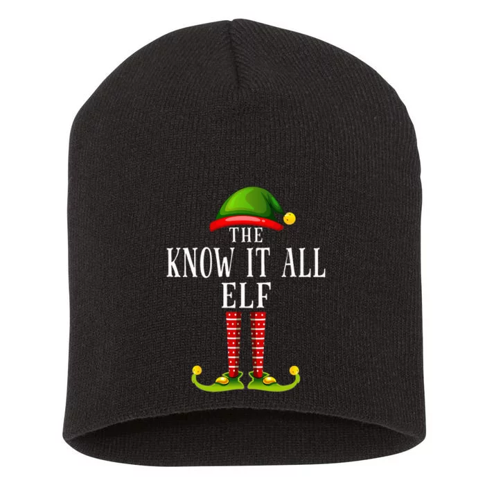 Know it all Elf Christmas Matching Family Group PJS Short Acrylic Beanie