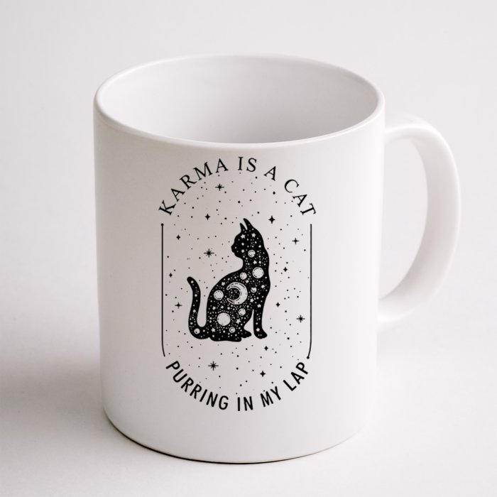 Karma Is A Cat Purring In My Lap Front & Back Coffee Mug