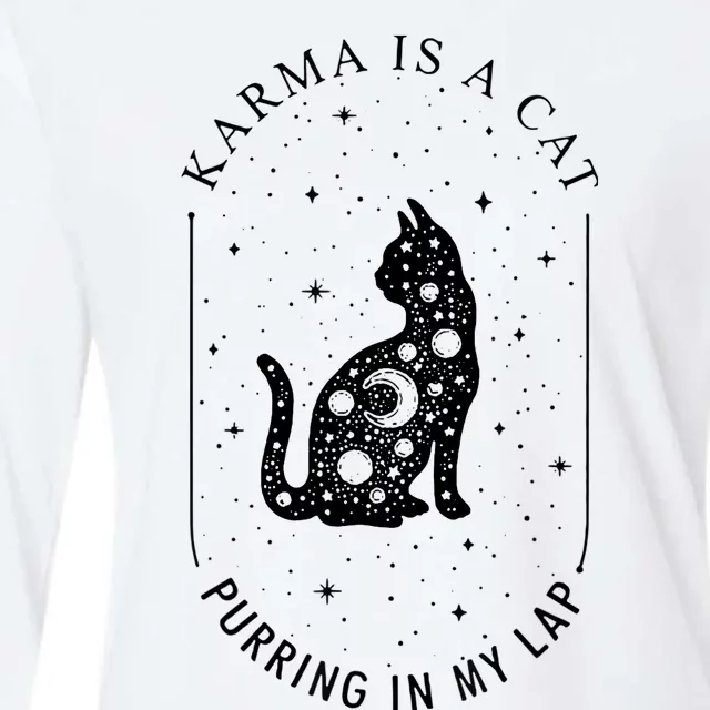 Karma Is A Cat Purring In My Lap Womens Cotton Relaxed Long Sleeve T-Shirt