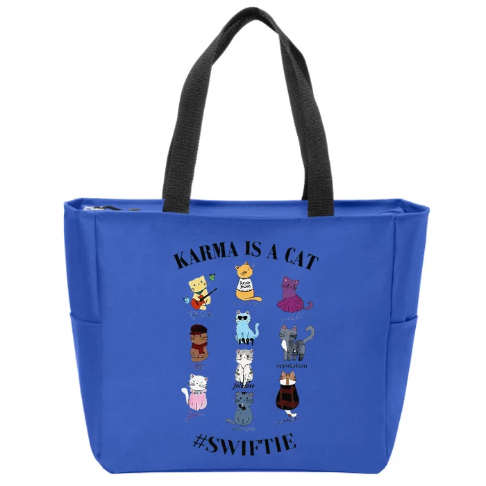 Karma Is A Cat Zip Tote Bag