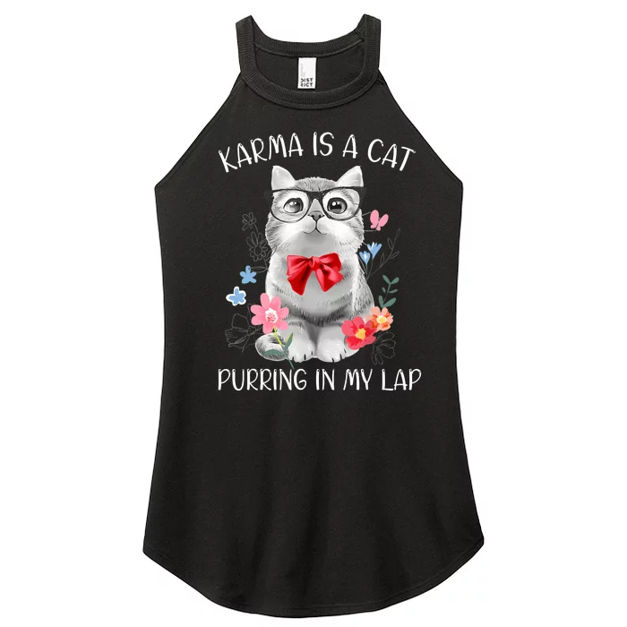 Karma Is A Cat Purring In My Lap Women’s Perfect Tri Rocker Tank