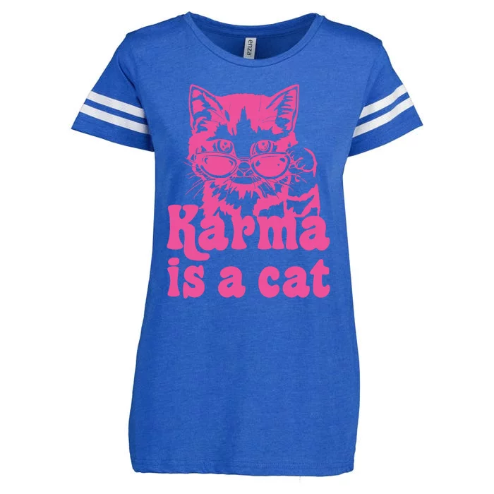 Karma Is A Cat Funny Karma Enza Ladies Jersey Football T-Shirt