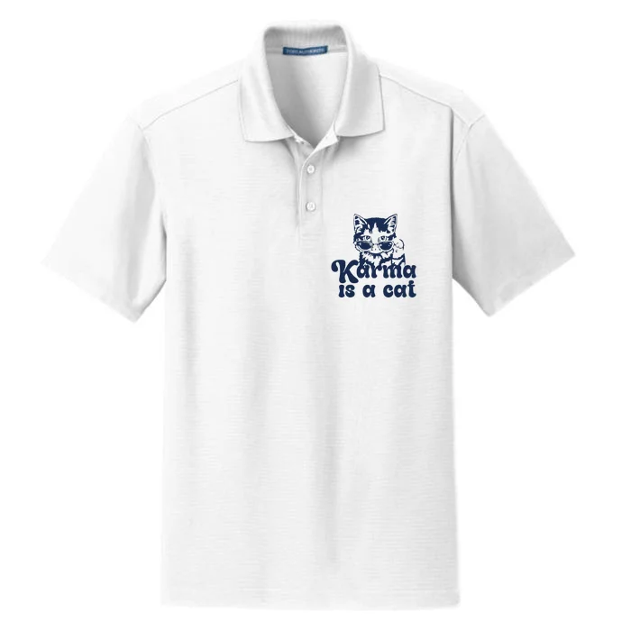 Karma Is A Cat Dry Zone Grid Performance Polo