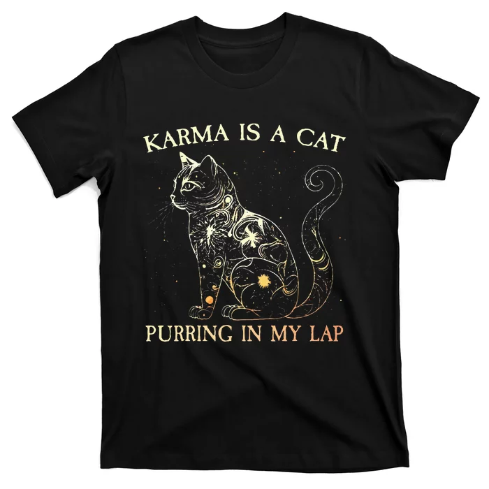 karma is a cat purring in my lap karma T-Shirt