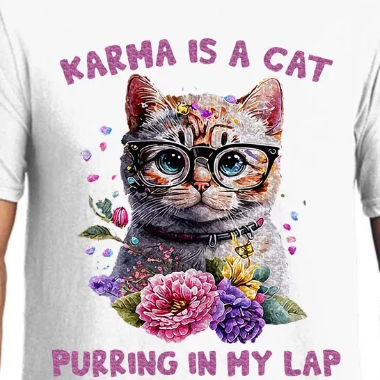 Karma Is A Cat Purring In My Lap Pajama Set