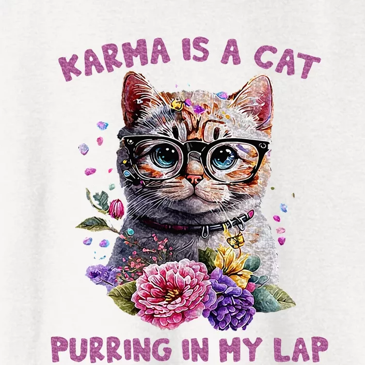 Karma Is A Cat Purring In My Lap Women's Crop Top Tee