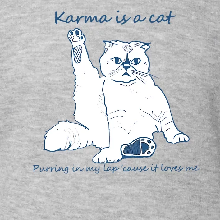 Karma Is A Cat Purring In My Lap Cause It Loves Me Cat Love Toddler Sweatshirt