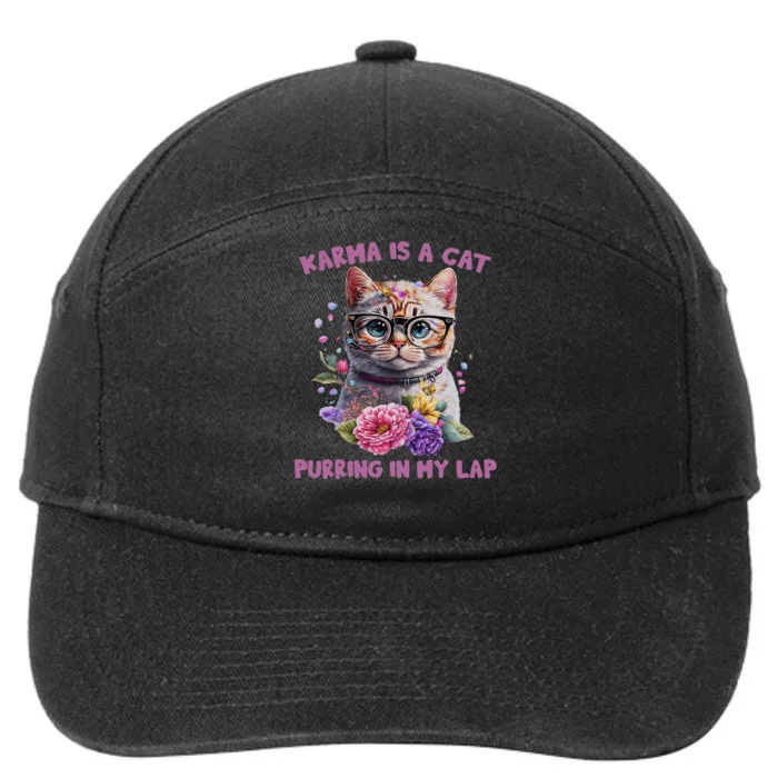 Karma Is A Cat Purring In My Lap 7-Panel Snapback Hat