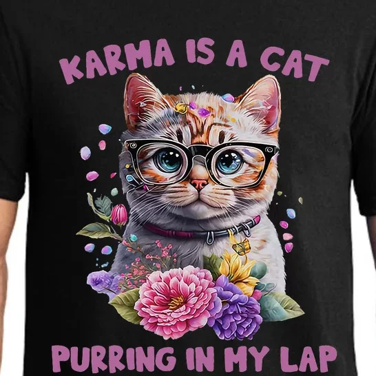 Karma Is A Cat Purring In My Lap Pajama Set