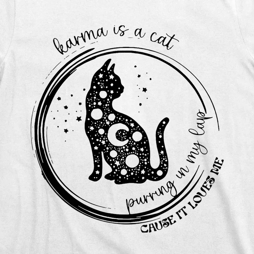 Karma Is A Cat Funny Aesthetic Cat T-Shirt