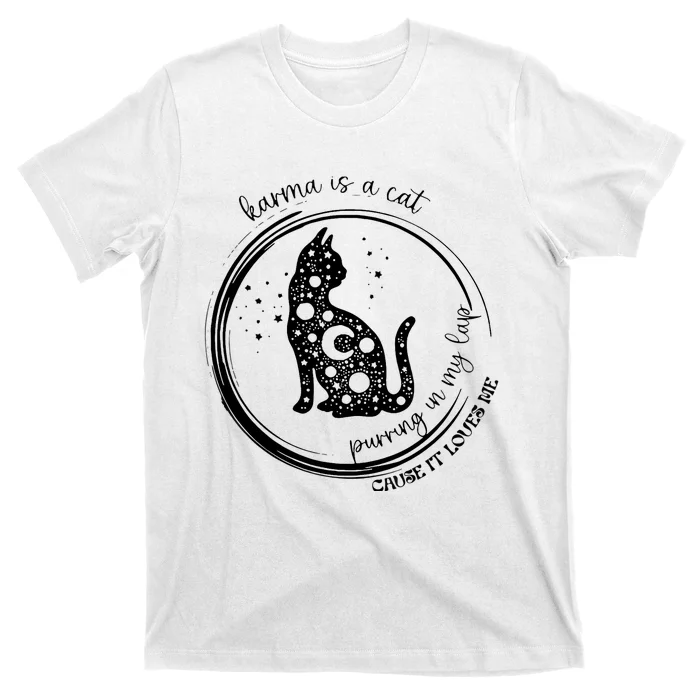 Karma Is A Cat Funny Aesthetic Cat T-Shirt