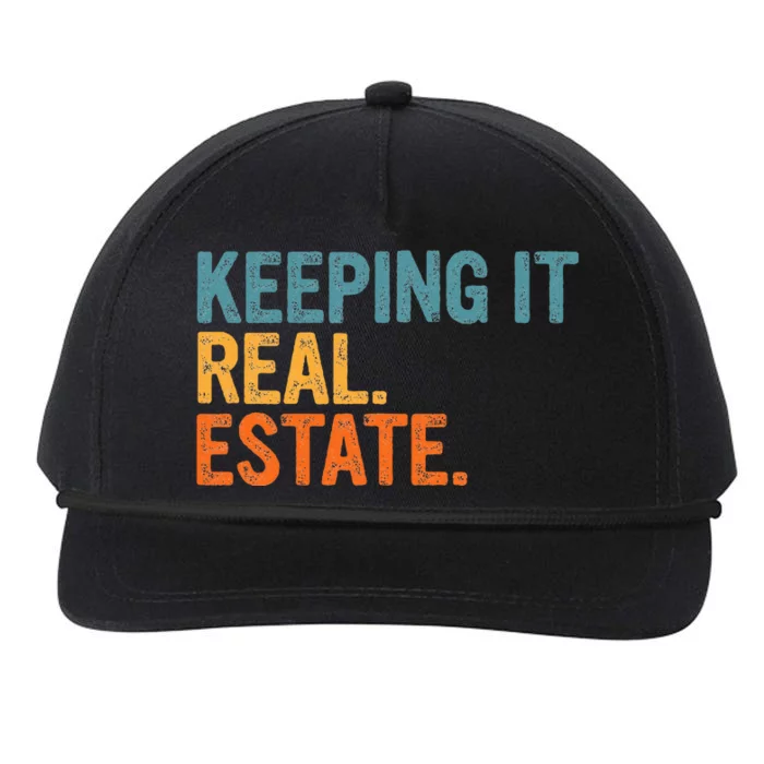 Keeping It A Real Estate Realtor Agent Property Broker Funny Snapback Five-Panel Rope Hat