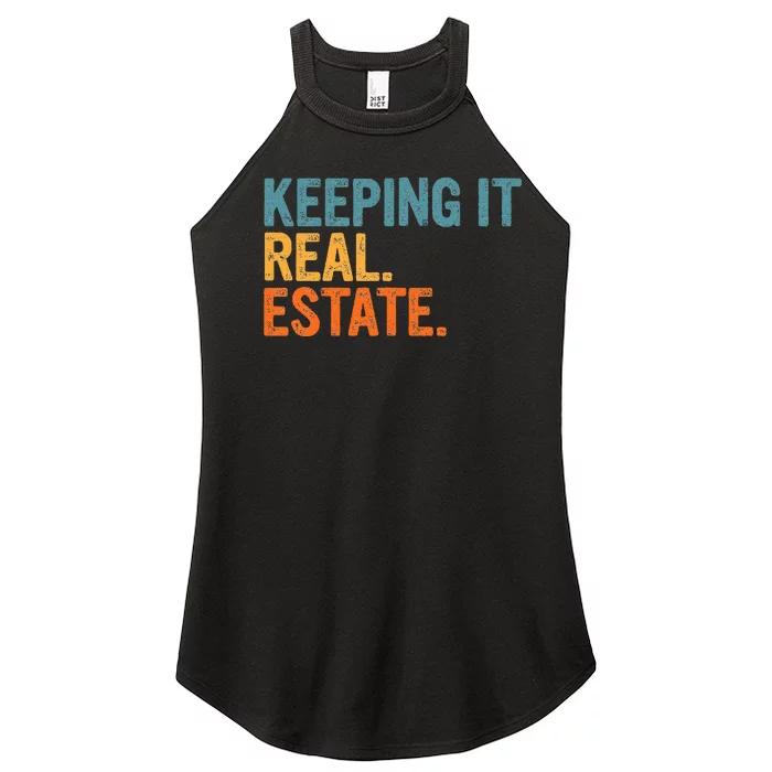 Keeping It A Real Estate Realtor Agent Property Broker Funny Women’s Perfect Tri Rocker Tank