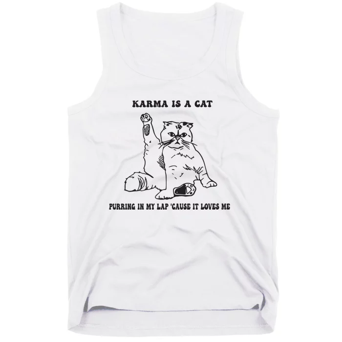 Karma Is A Cat Tank Top