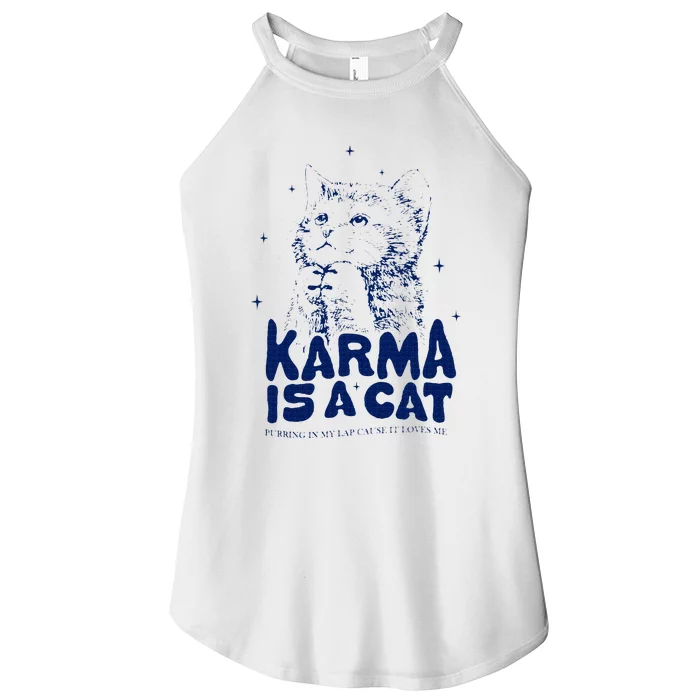 karma is a cat purring in my lap cause it loves me Women’s Perfect Tri Rocker Tank