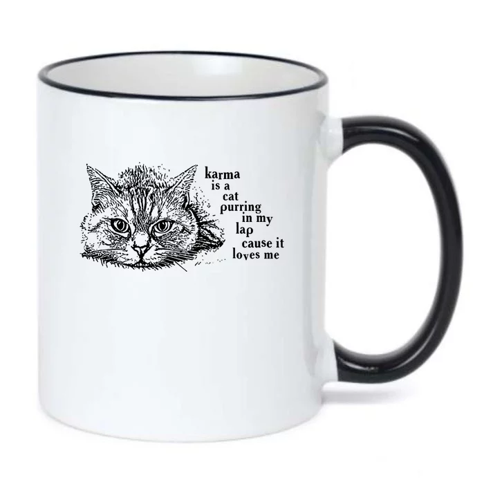 Karma Is A Cat Purring In My Lap Cause It Loves Me Cute Cat Christmas Black Color Changing Mug