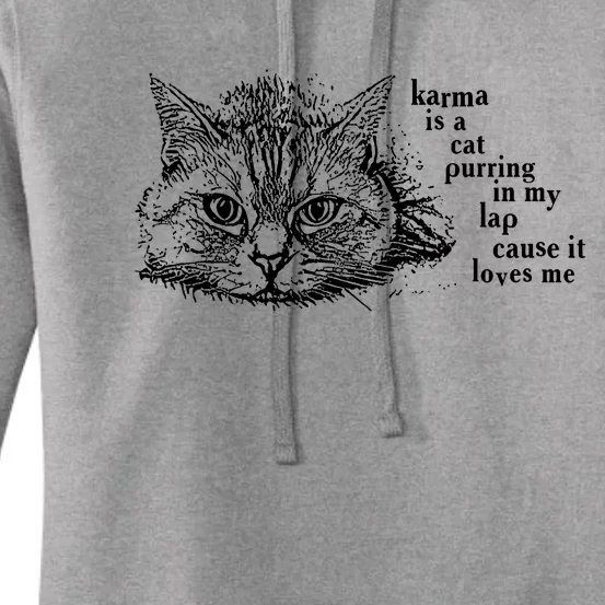 Karma Is A Cat Purring In My Lap Cause It Loves Me Cute Cat Christmas Women's Pullover Hoodie