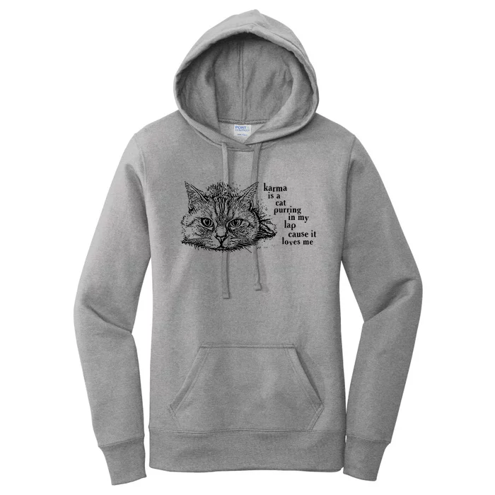 Karma Is A Cat Purring In My Lap Cause It Loves Me Cute Cat Christmas Women's Pullover Hoodie