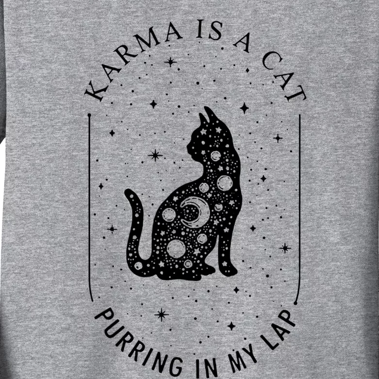 Karma Is A Cat Purring In My Lap Kids Long Sleeve Shirt