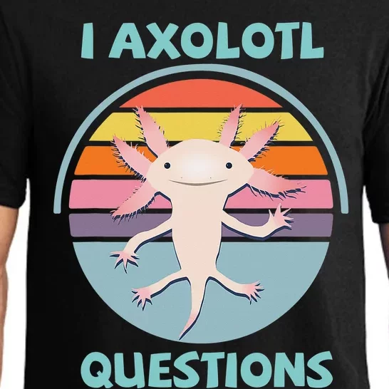 Kawaii I Axolotl Questions Funny Axolotl Lover Pajama Set