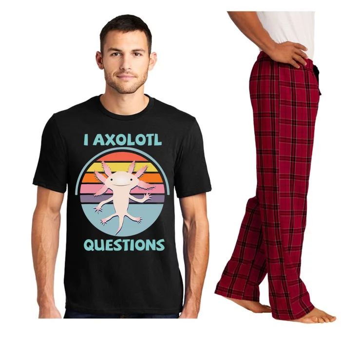 Kawaii I Axolotl Questions Funny Axolotl Lover Pajama Set