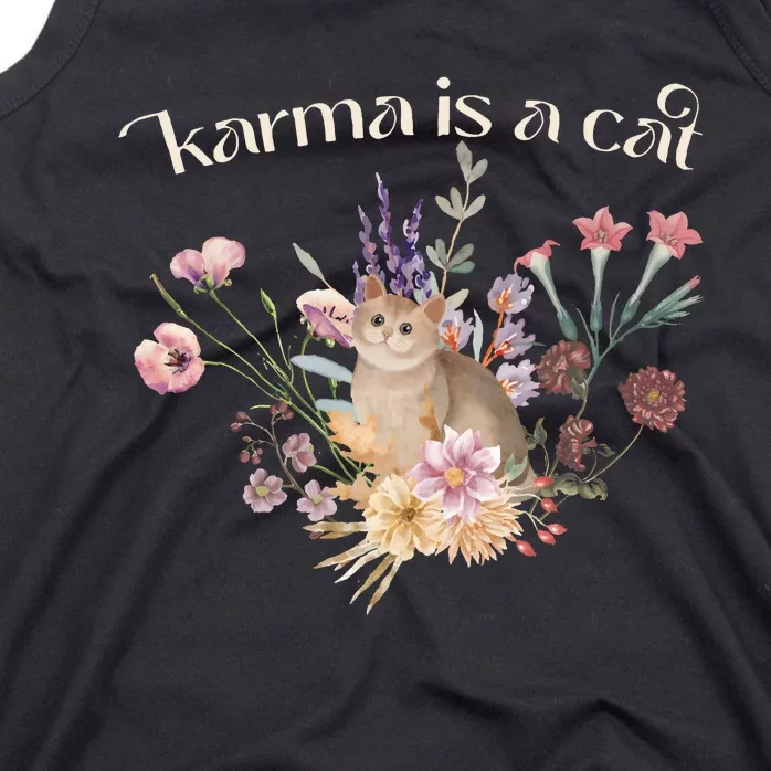 Karma Is A Cat Funny Cat Music Tank Top