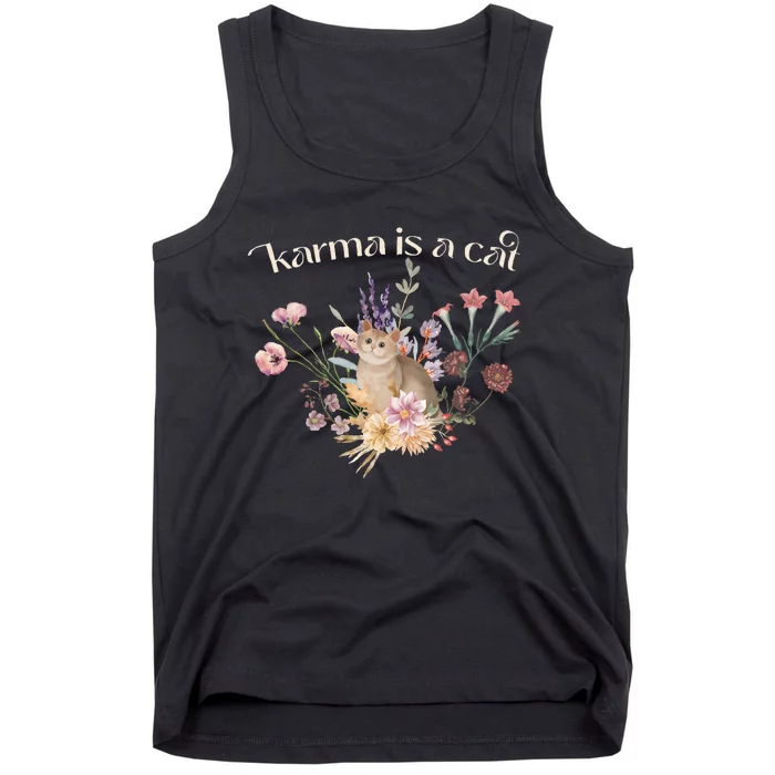 Karma Is A Cat Funny Cat Music Tank Top