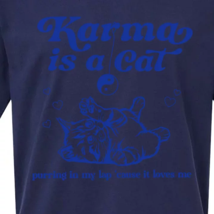 Karma Is A Cat Purring In My Lap Sueded Cloud Jersey T-Shirt