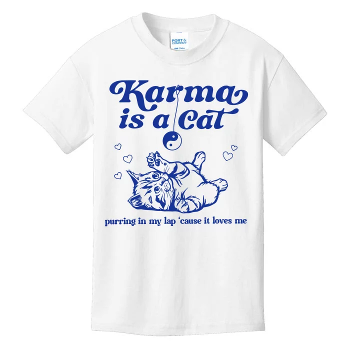 Karma Is A Cat Purring In My Lap Kids T-Shirt