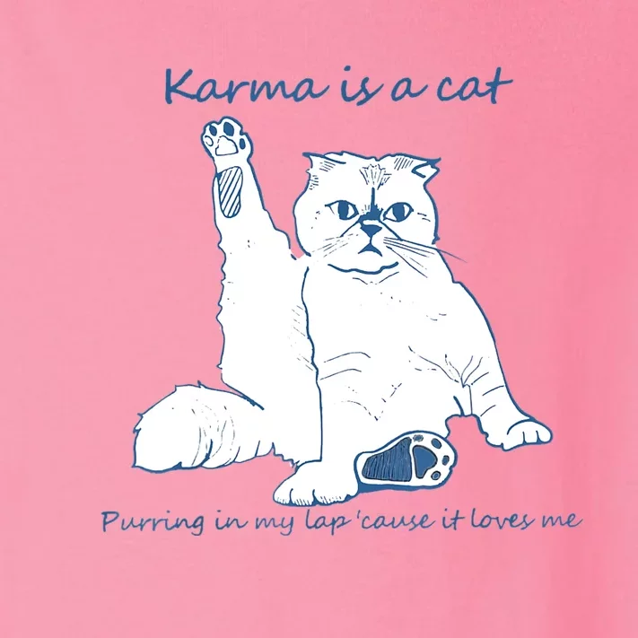 Karma Is A Cat Purring In My Lap 'Cause It Loves Me Cat Love Toddler Long Sleeve Shirt