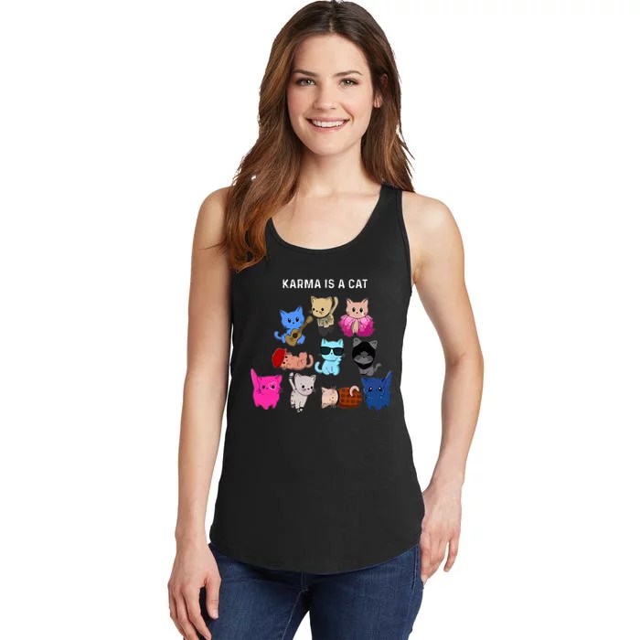 Karma Is A Cat Cat Funny Cat Lovers Ladies Essential Tank