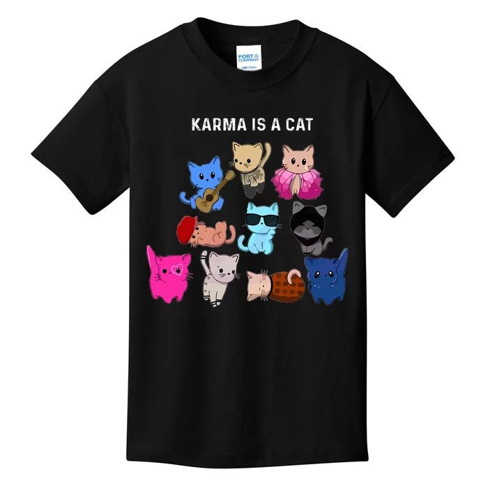 Karma Is A Cat Cat Funny Cat Lovers Kids T-Shirt