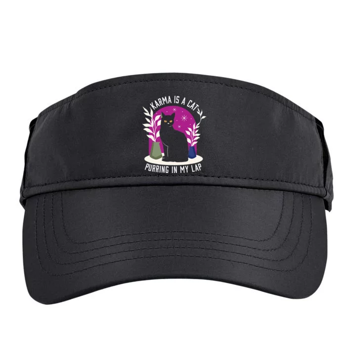 Karma Is A Cat Purring In My Lap Funny Cat Lovers Adult Drive Performance Visor