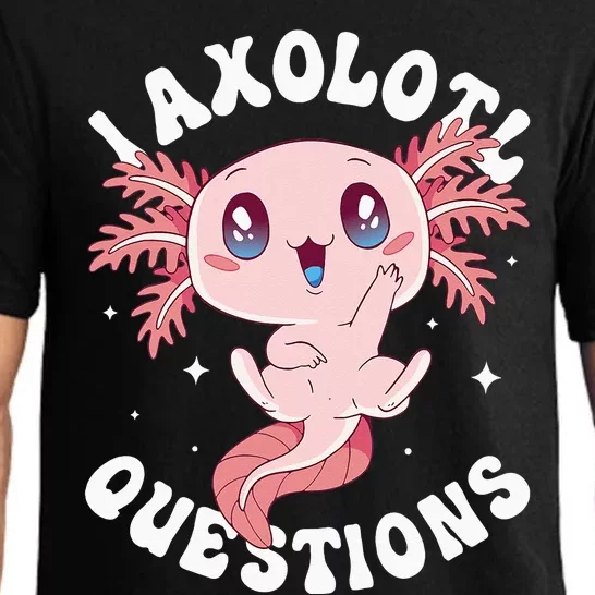 Kawaii I Axolotl Questions Funny Axolotl Lover Cute Axolotl Pajama Set