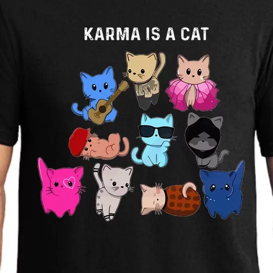 Karma Is A Cat Cat Funny Cat Lovers Pajama Set