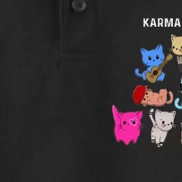 Karma Is A Cat Cat Funny Cat Lovers Dry Zone Grid Performance Polo