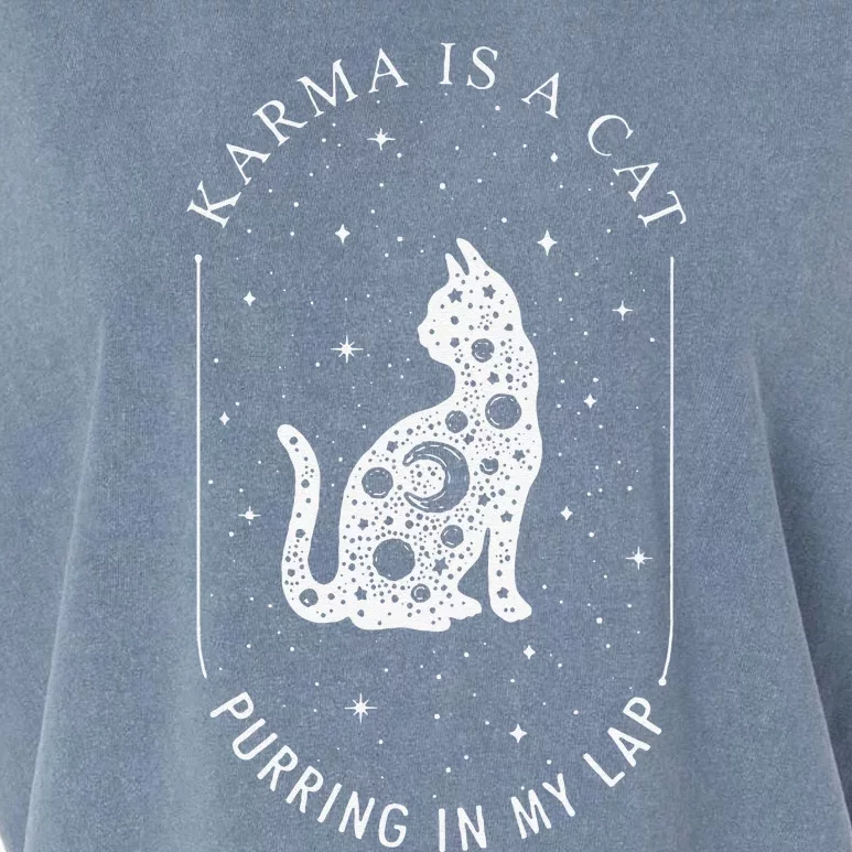 Karma Is A Cat Purring In My Lap Garment-Dyed Women's Muscle Tee