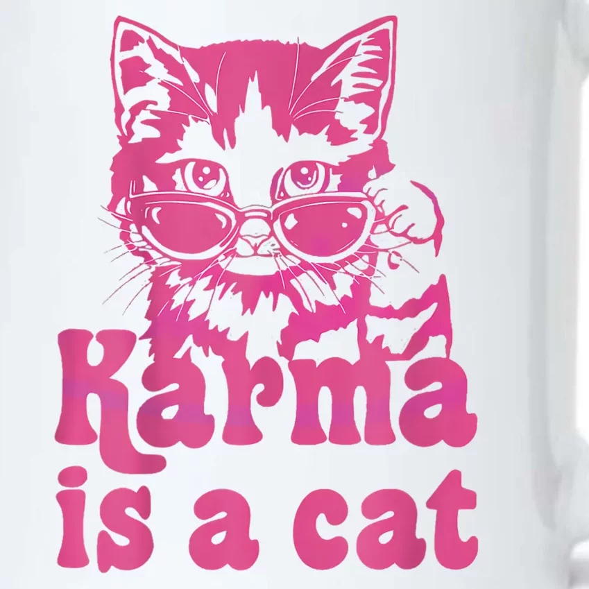 Karma Is A Cat Funny Cute Cat Love Gift Black Color Changing Mug