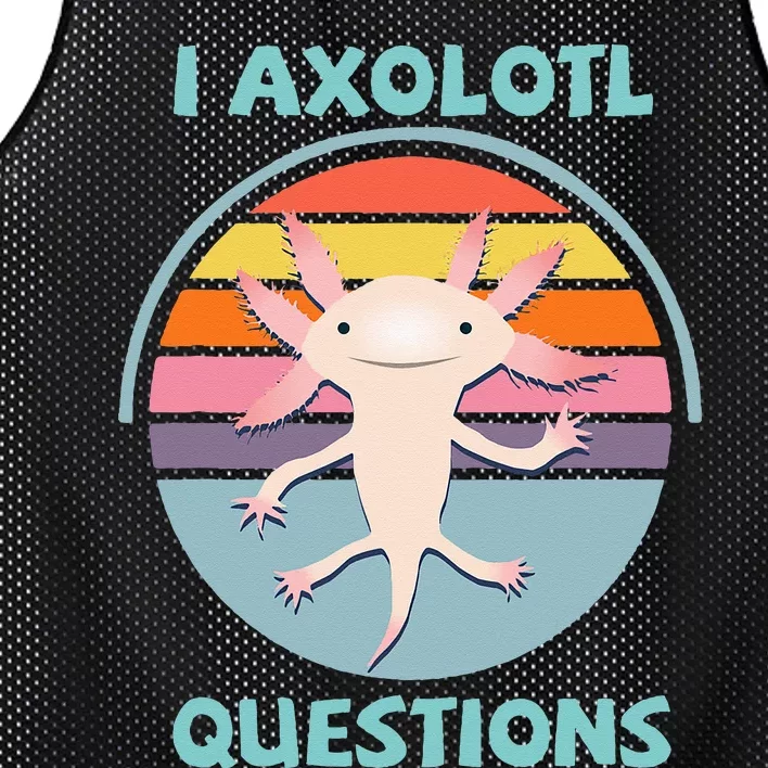 Kawaii I Axolotl Questions Anime Salamander Baby Mesh Reversible Basketball Jersey Tank