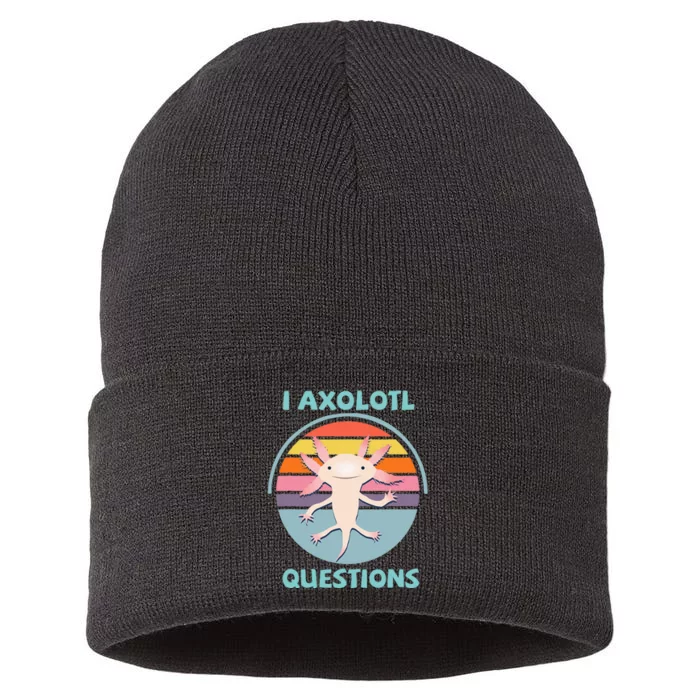 Kawaii I Axolotl Questions Anime Salamander Baby Sustainable Knit Beanie