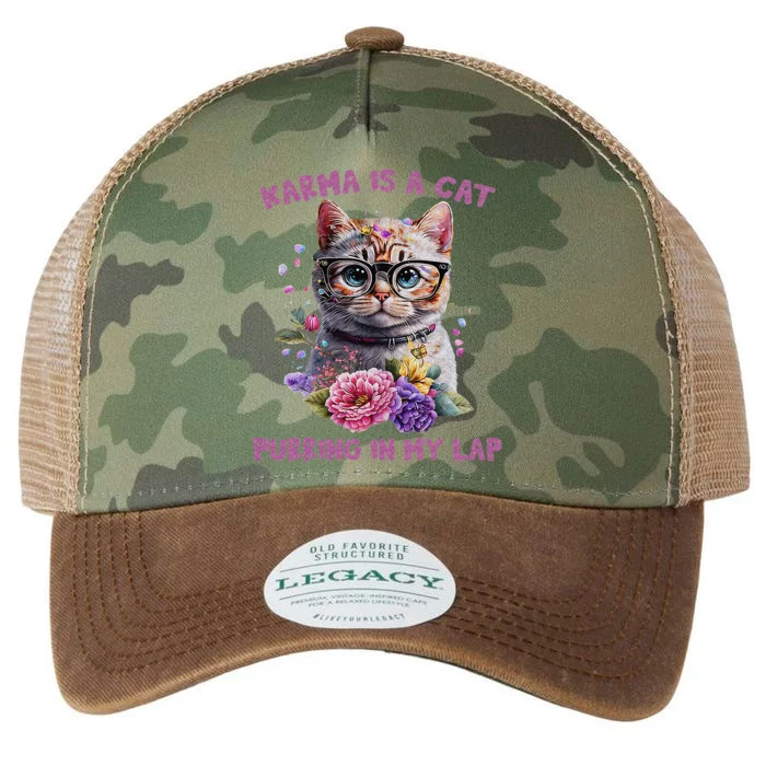 Karma Is A Cat Purring In My Lap Legacy Tie Dye Trucker Hat